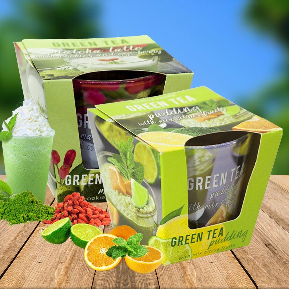 Combo 2 ly nến thơm tinh dầu Bartek Green Tea 115g - matcha trà xanh, nến trang trí, thơm phòng, thư giãn, khử mùi