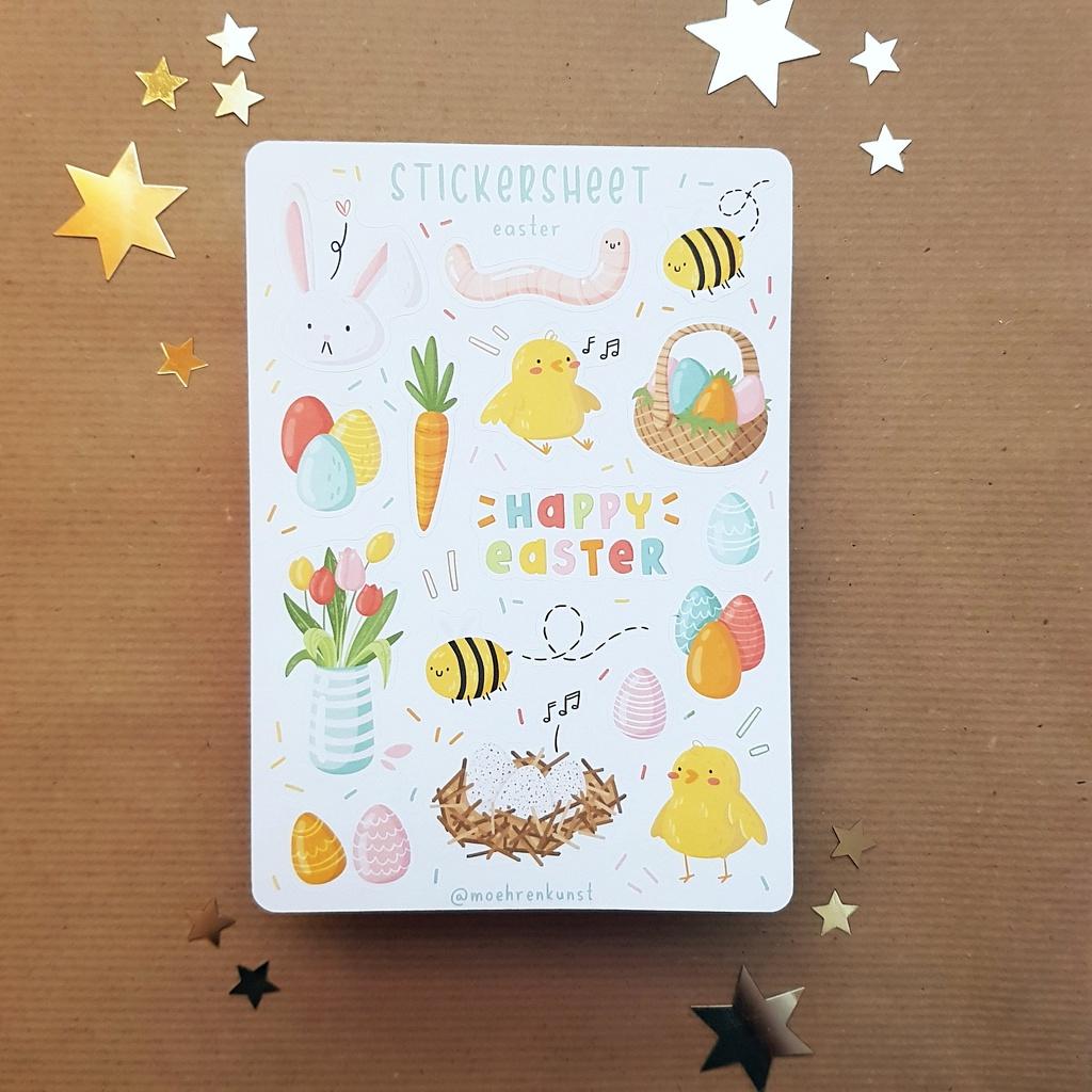 Sticker Sheet EASTER  Chuyên dán sổ  Bullet Journal Stickers, Sticker Phục Sinh, Sticker Ngày Lễ Hội - CHƯA CẮT