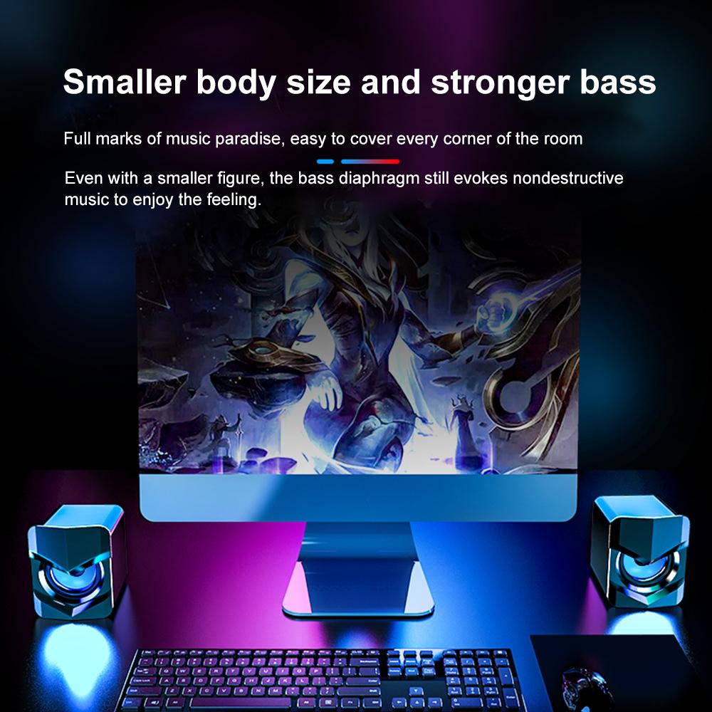 Loa máy tính để bàn mini SADA D-158 siêu trầm 3,5mm âm thanh USB Powered Home