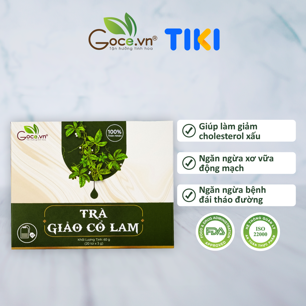 Trà giảo cổ lam túi lọc Goce - Ổn định đường huyết, tốt cho tim mạch