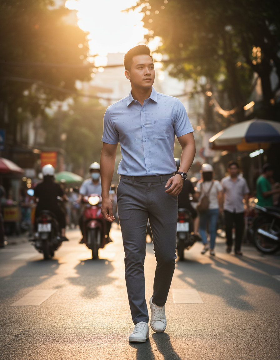 Áo sơ mi tay ngắn Khatoco (size S-&gt;5XL)