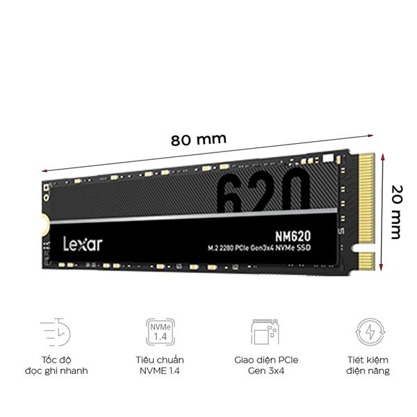 SSD Lexar NM620 M.2 2280 | 256GB - 512GB | NVMe PCIe | Hàng Chính Hãng