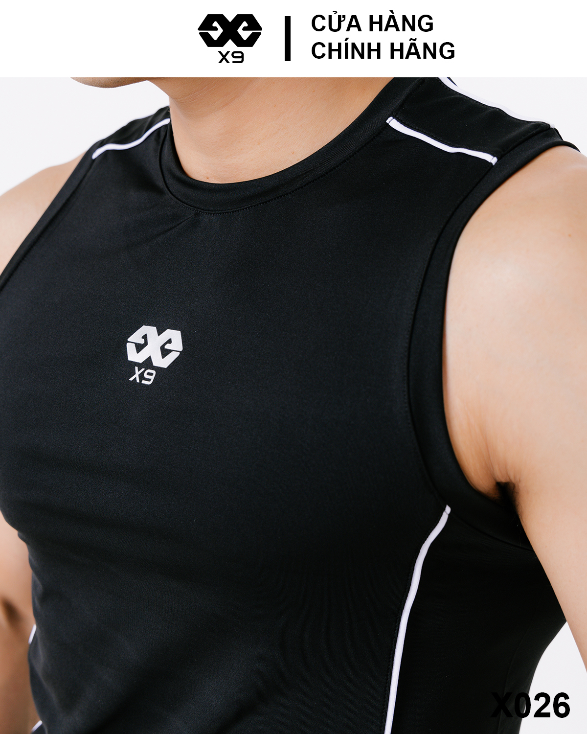 Áo Thun Ba Lỗ Tanktop Nam Phối Sọc Thể Thao Tập Gym Chạy Bộ - X9 Sportswear - X026