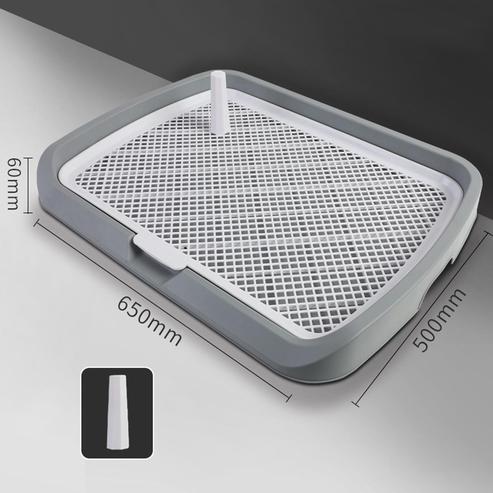 Indoor Open Top Entry Dog Litter Pan Pets Toilet Dark Gray