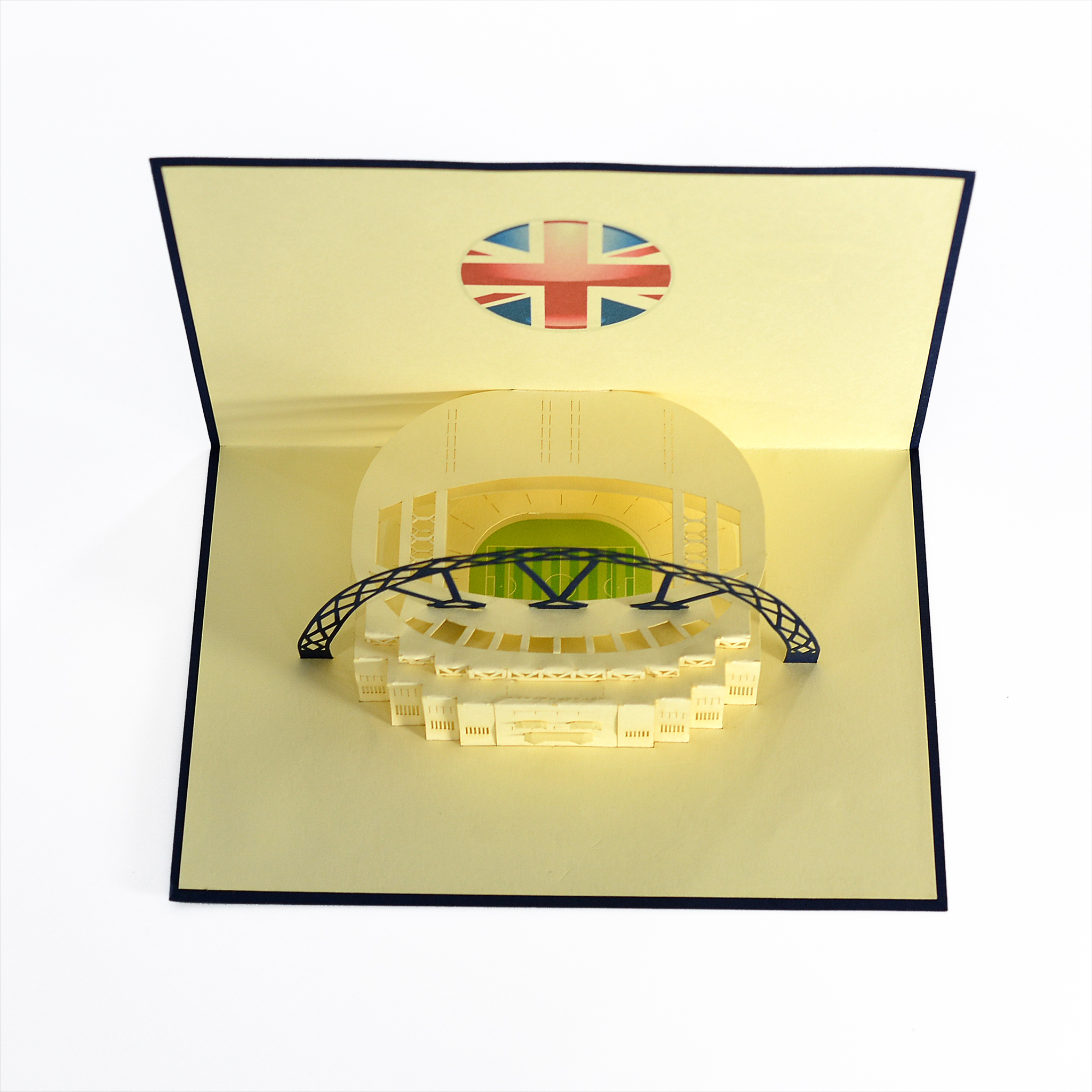 Thiệp nổi 3D Sân vận động Wembley của Anh, kết cấu chặt chẽ, cắt laser chuẩn xác, sắc nét, Size 15x20cm ST009
