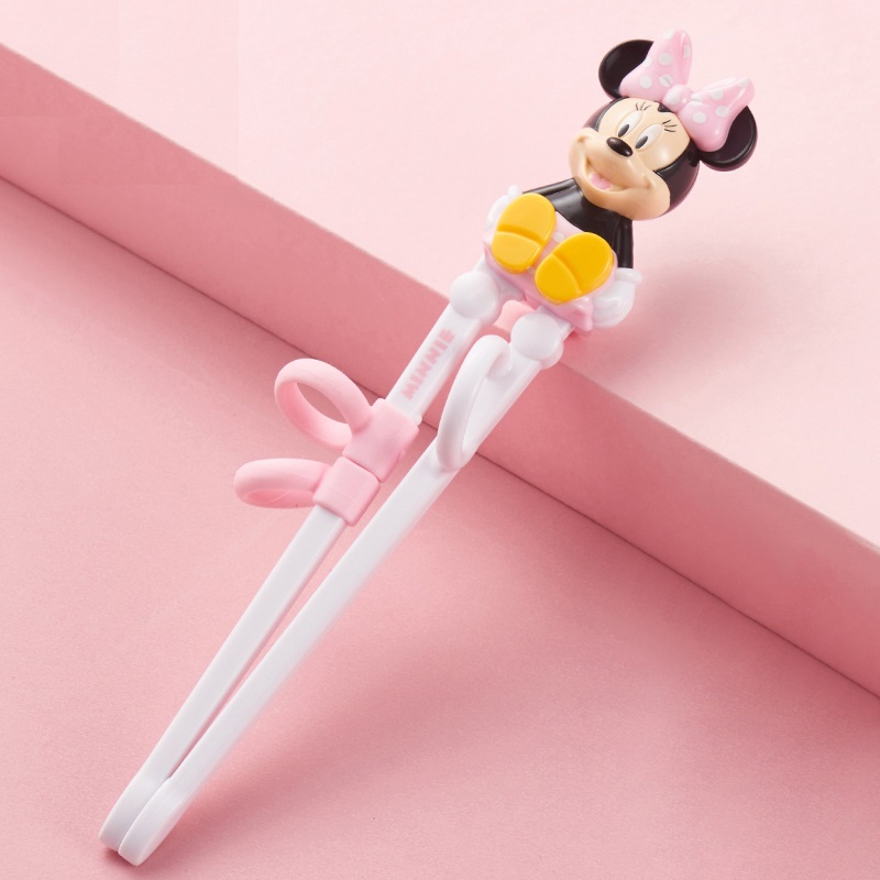 Đũa tập ăn hình chuột Minnie màu hồng nổi 3D cho bé gái - 58VNDM2296