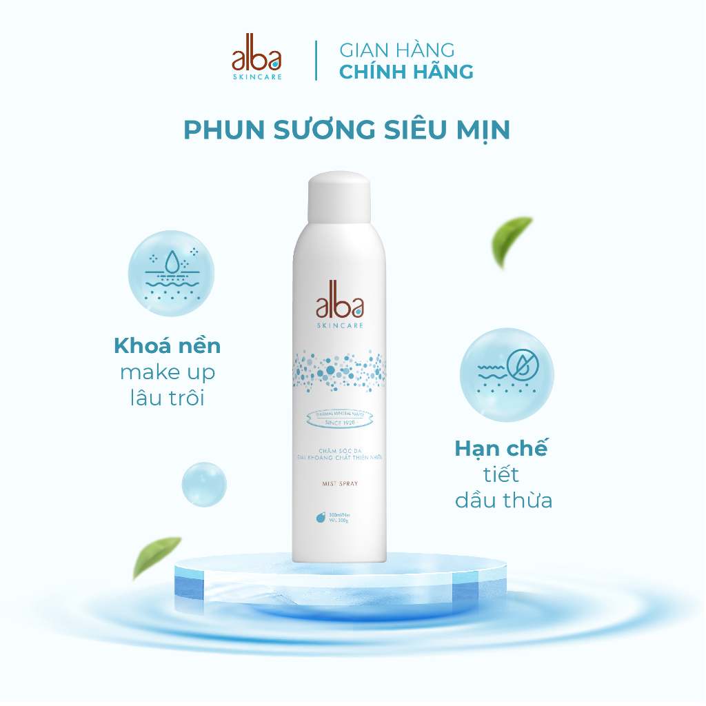 Xịt khoáng Alba Skin Care chống lão hóa dưỡng ẩm dành cho da khô 300ml