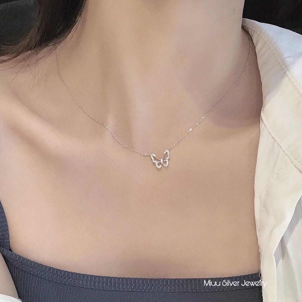Dây chuyền bạc Miuu Silver, vòng cổ nữ mặt hồ điệp xinh xắn Butterfly Necklace