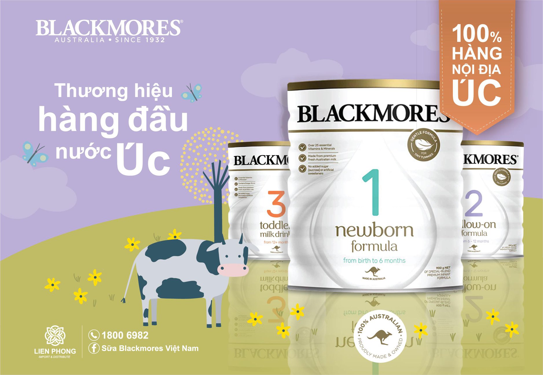 Sữa cho trẻ sơ sinh 0-12 tháng tuổi Blackmores Follow-on Formula 900g giúp phát triển cân đối chiều cao, cân nặng, trí não - QuaTangMe Extaste