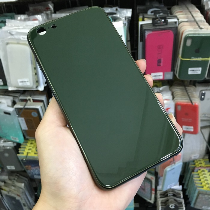 Ốp lưng chống sốc dành cho iPhone 6, iPhone 6S lưng kính viền màu TPU dẻo