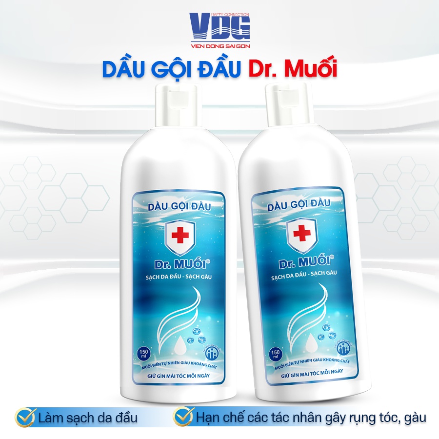 Dầu gội muối biển Dr.Muối 150ML - Làm sạch tóc và da đầu, làm sạch gàu, nuôi tóc trông chắc khỏe hơn