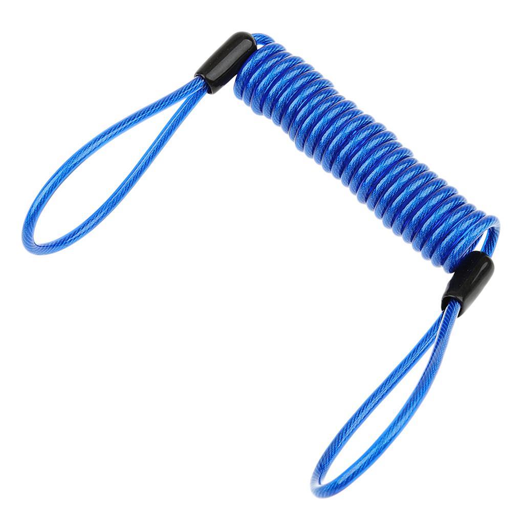 3-25pack Steel Lanyard Spring Coil Wire Lock Safety Cable Lanyard Tether Blue