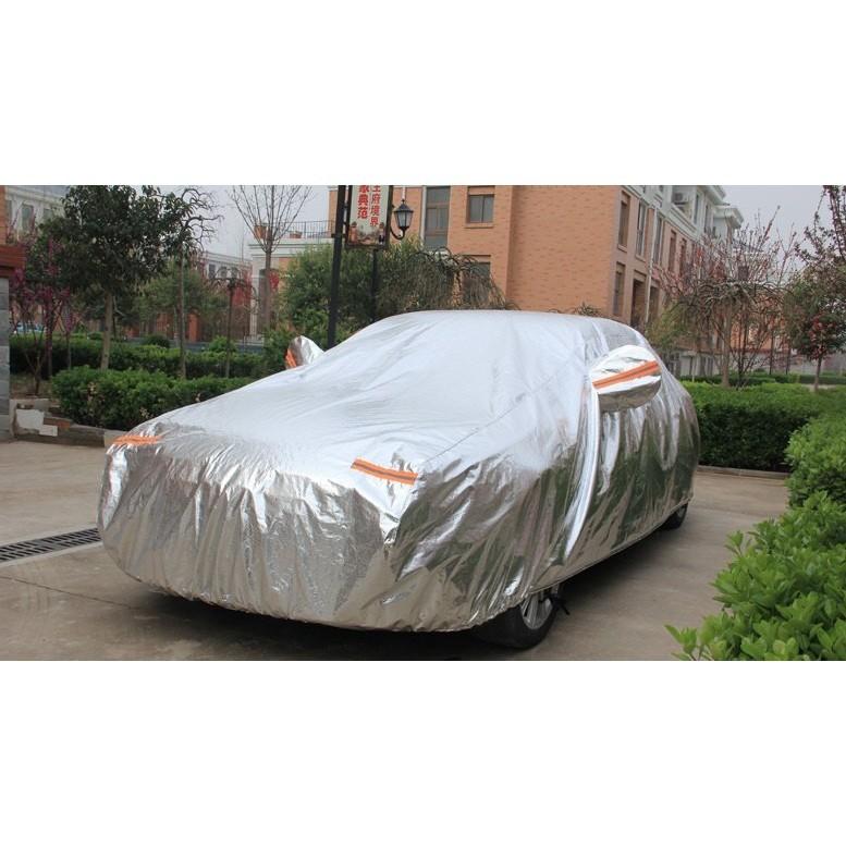 Bạt trùm ô tô 7 chỗ 3 lớp nhôm bạc cao cấp, chống nóng, ẩm, phủ nhung chống xước