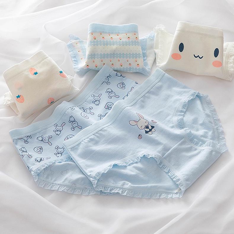 Quần lót nữ cotton cotton giấy thỏ xanh 8015