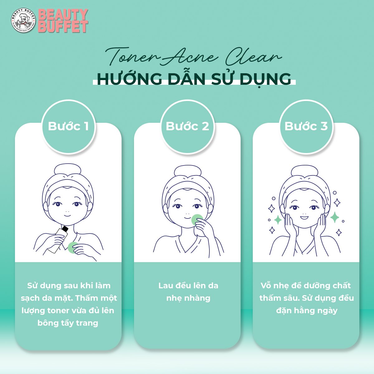 Nước cân bằng dành cho da dầu mụn Beauty Buffet AcneClear 100ml