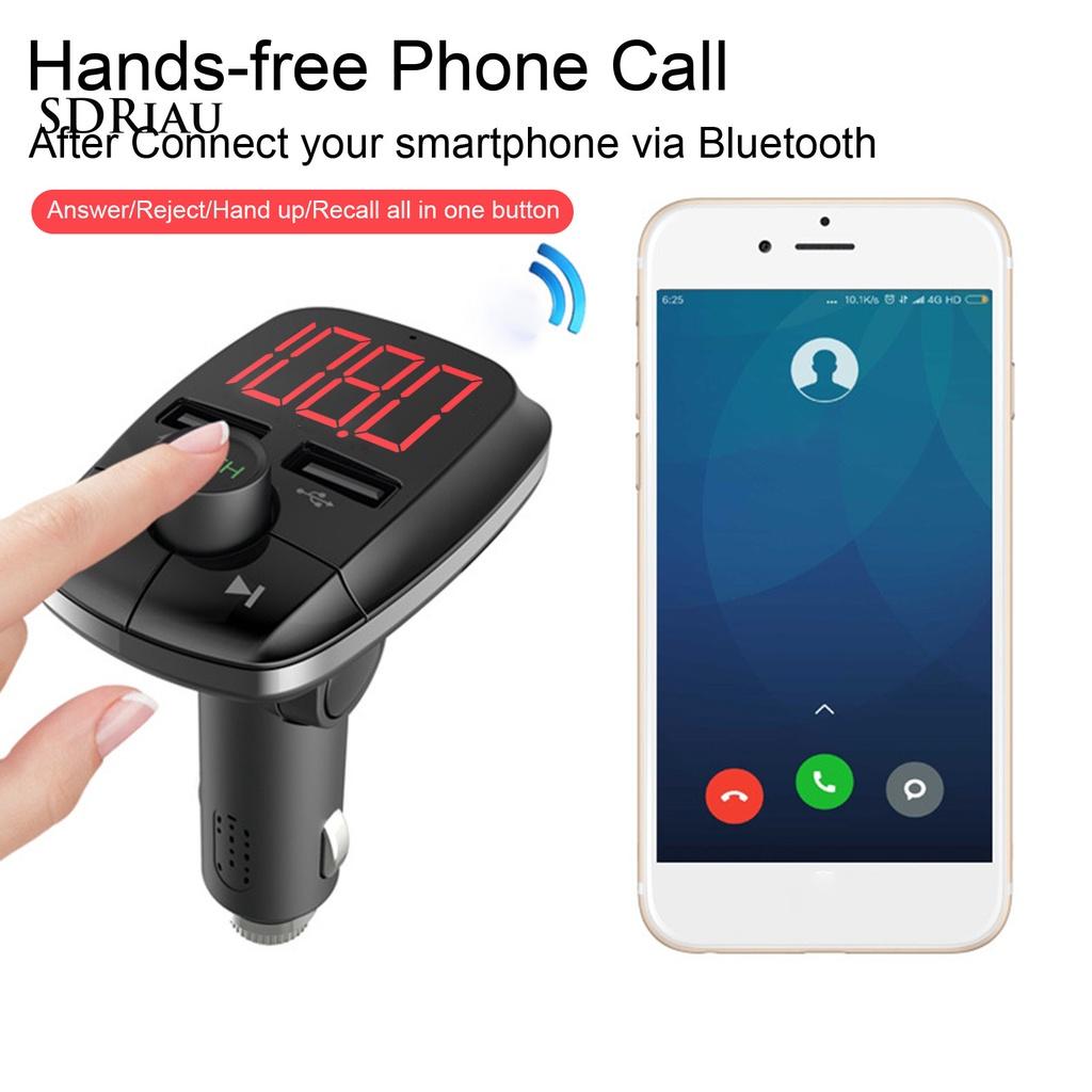 *QCDZ* T50 FM Transmitter Quick Charging Digital Display Built-in MIC Car Bluetooth FM MP3 Player for Automobile