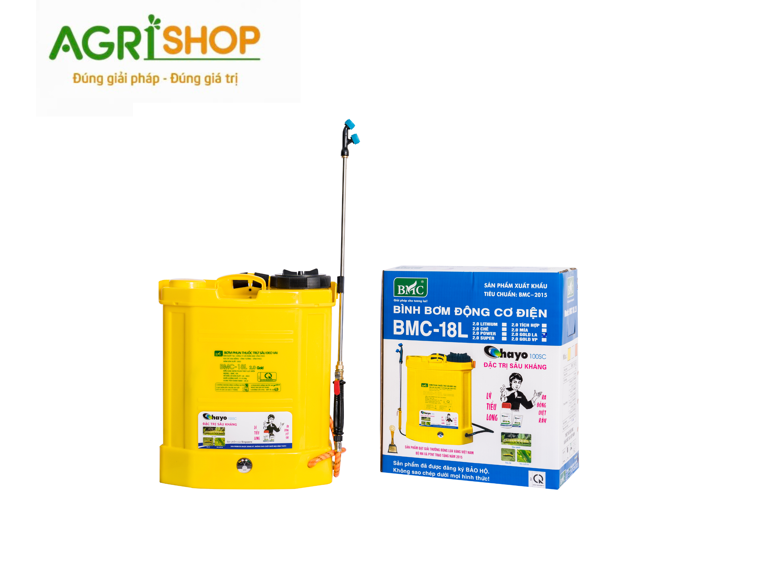 Bình phun thuốc bằng điện BMC 18L 3.0 LA - hút nước ngoài