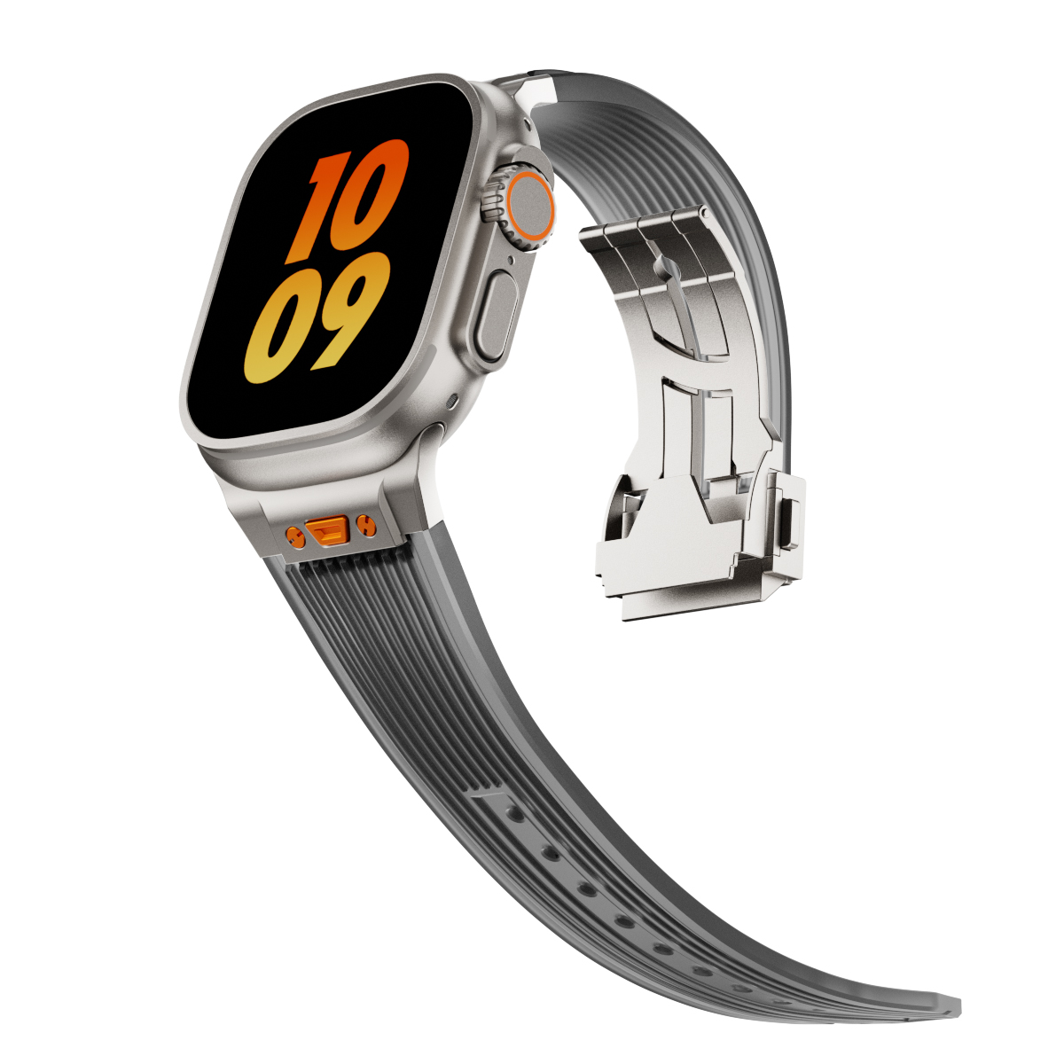 Dây đeo Hublot Style Trong Suốt cho Apple Watch Ultra 1/2/3 &amp; Apple Watch Series 4/5/6/7/8/9/SE/10/11 Size 44/45/46/49mm - Hàng Chính Hãng