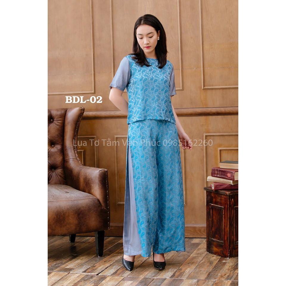 Bộ Đồ Lụa Phối Màu