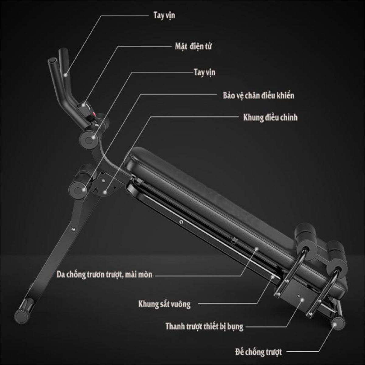 Ghế Máy Tập Bụng Đa Năng - Thế Hệ Máy Tập Phiên Bản Mới Nhất - Hỗ Trợ Tập Các Nhóm Cơ Bụng, Eo, Hông - Tặng Kèm Máy Mát Xa Chuyên Sâu, Giảm Đau Cơ, Cứng Khớp