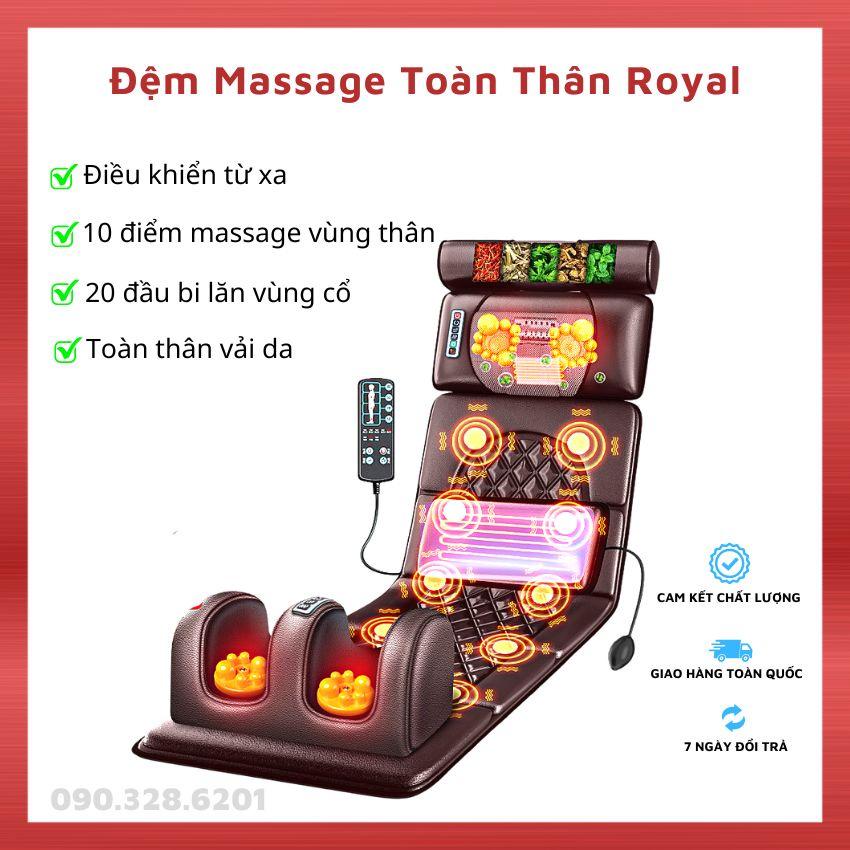 Nệm Massage Toàn Thân Hồng Ngoại Da PU Cao Cấp, Đệm Massage 12 Điểm, Khay Massage Chân Rời