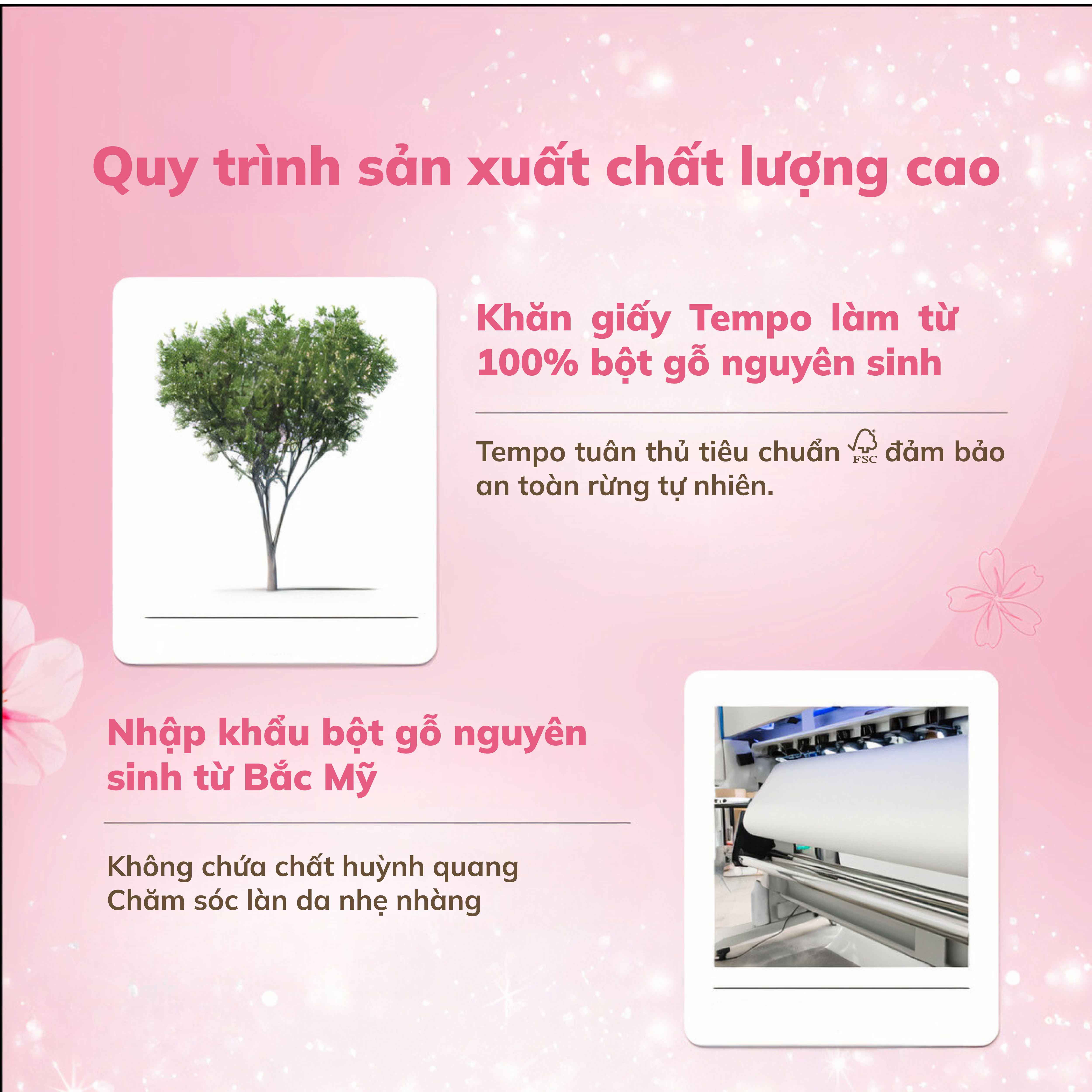 [LỐC 18 GÓI] Khăn Giấy Bỏ Túi Cao Cấp Tempo Petit Hương Sakura- 4 Lớp Bền Dai, Được Kiểm Nghiệm Da Liễu -Thương Hiệu Đức