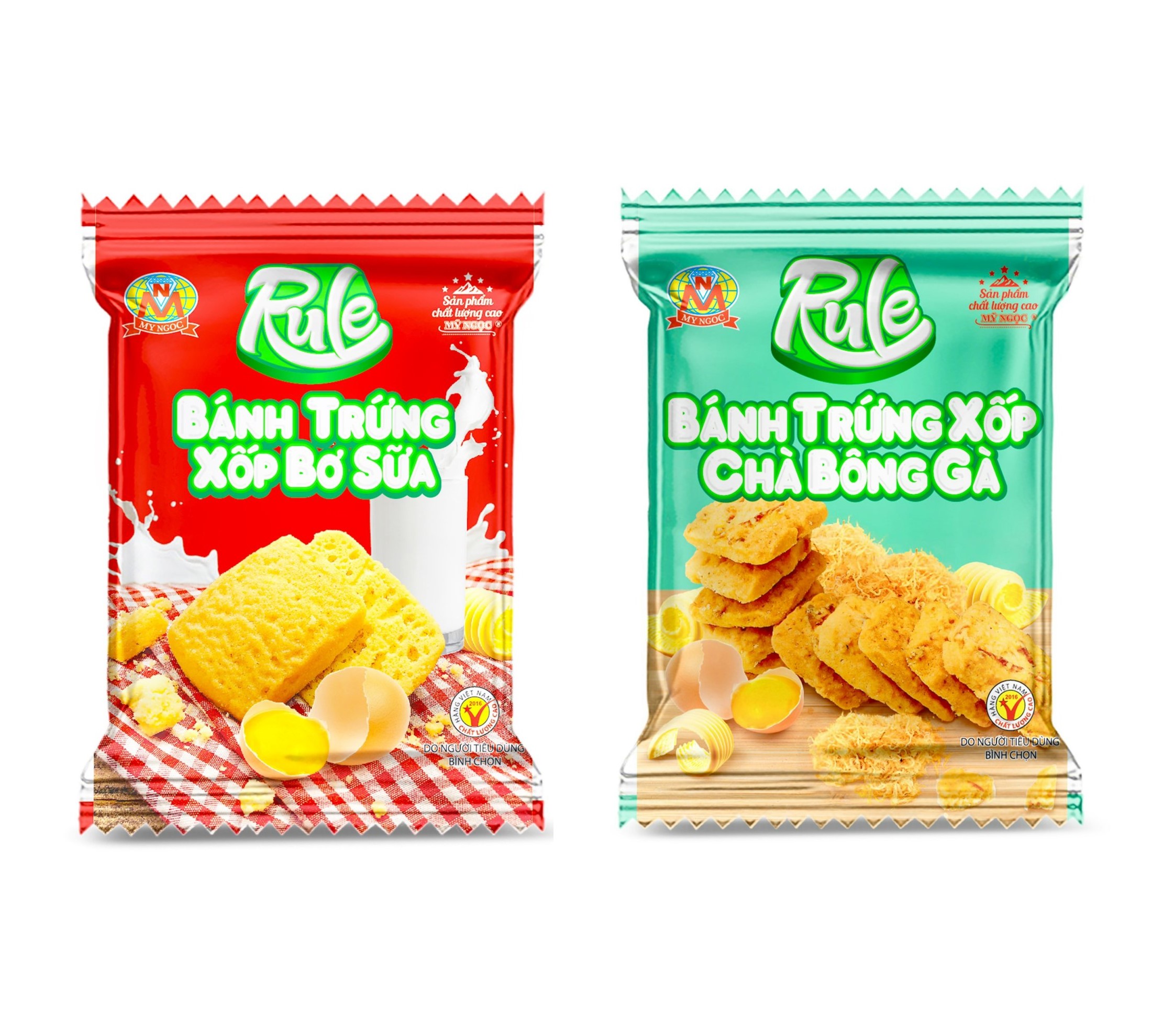 Rule _ Túi 500g Bánh Trứng Xốp BƠ SỮA và CHÀ BÔNG GÀ