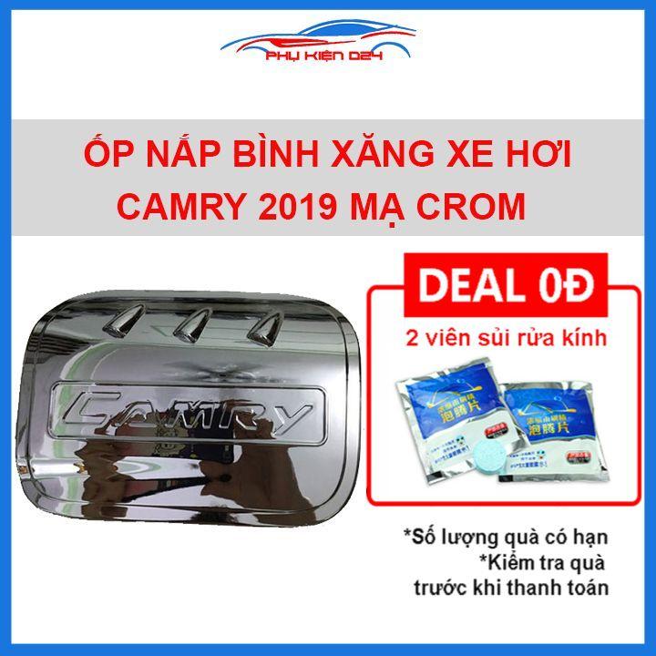Ốp nắp bình xăng Camry 2019-2020-2021 mạ crom chống trầy trang trí ô tô