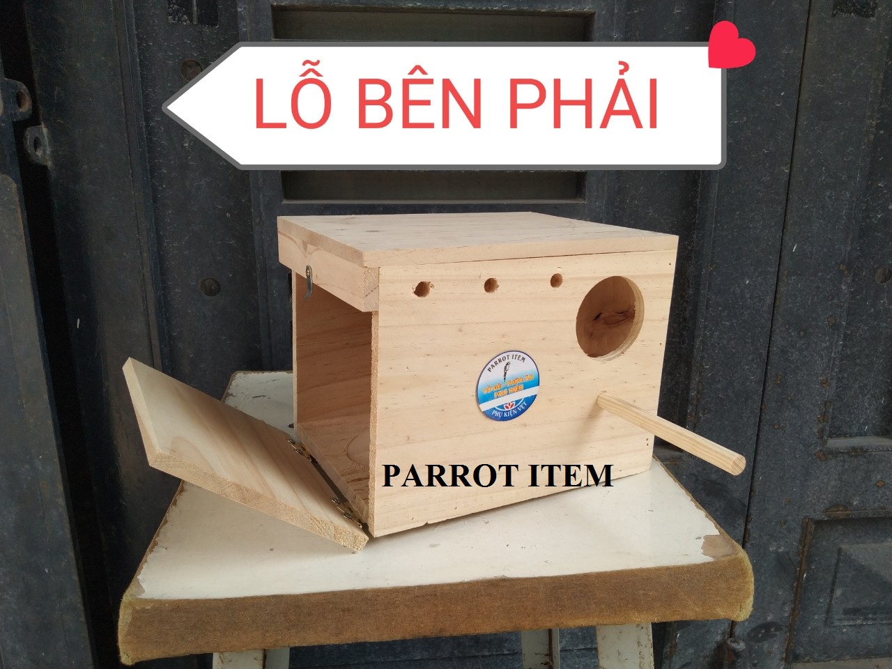 TỔ COCKATEIL, NGỰC HỒNG CÓ KHAY RÚT ĐÁY (DỄ DÀNG VỆ SINH TỔ)