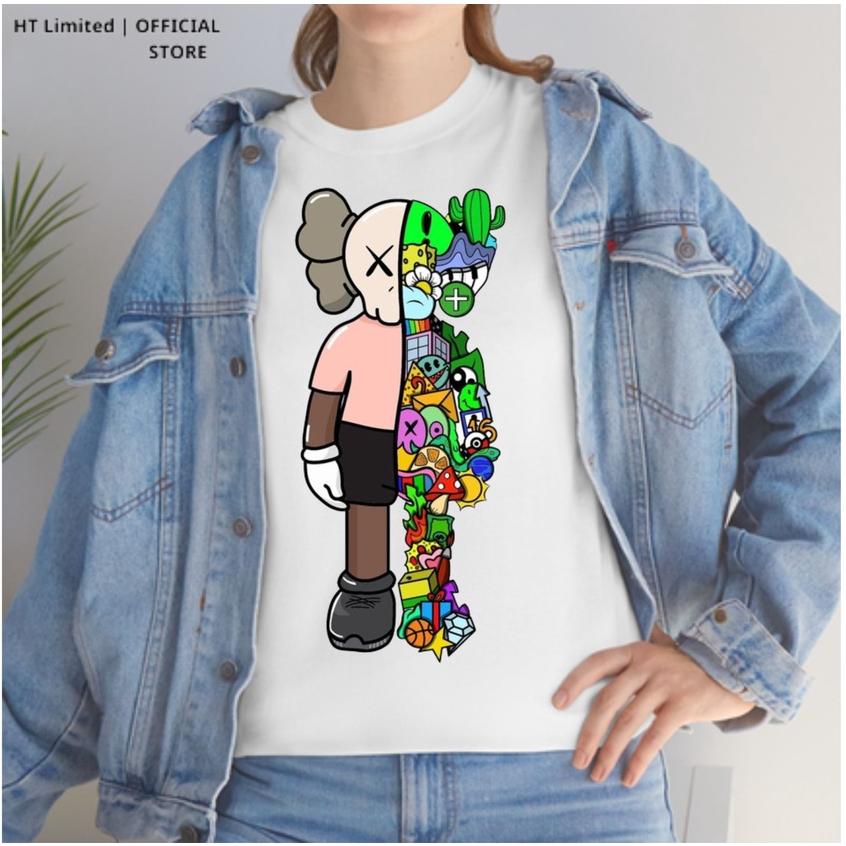 Áo thun tay lỡ thiết kế Unisex họa tiết girl 3d led basic local brand HT Limited, 100% Cotton Cao Cấp dày mát