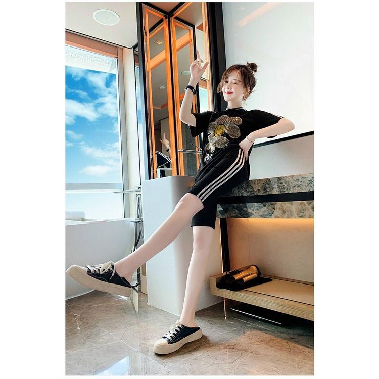SET BỘ THỜI TRANG FOM RỘNG CƯỜM ĐÁ HOA