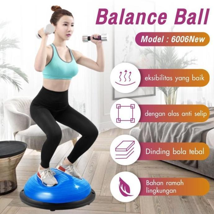 Bóng Cân Bằng Bosu Tập Yoga Phòng Gym 6006N 46 - 58 CM