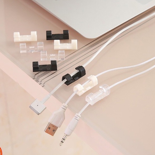 Nẹp Cố Định Dây Điện Kẹp Giữ Cáp Sạc Nẹp Dây Điện Chống Rối Dán Tường