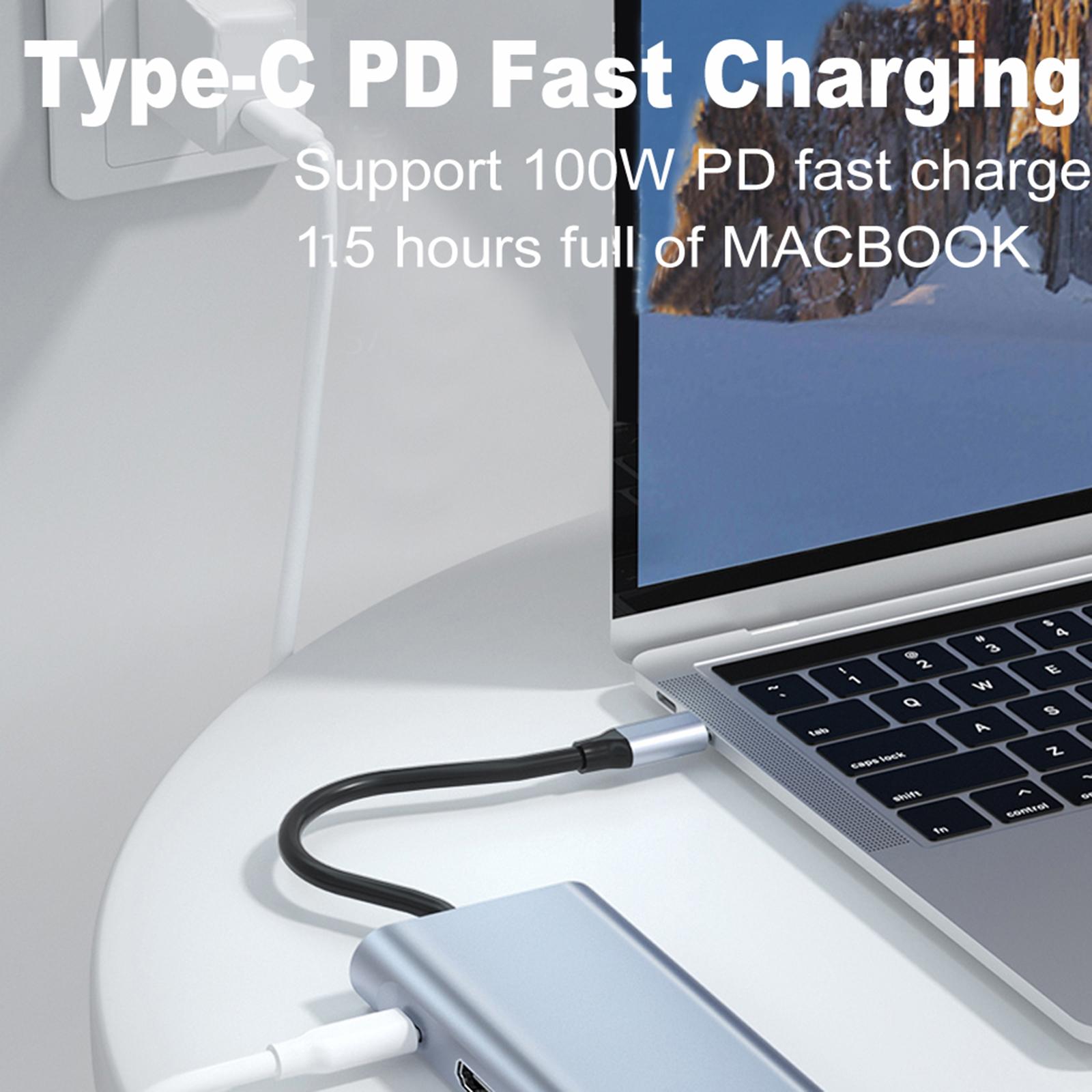 11 in 1 USB C Hub 4 USB 3.0 Ports SD TF Card Reader for MacBook Pro XPS