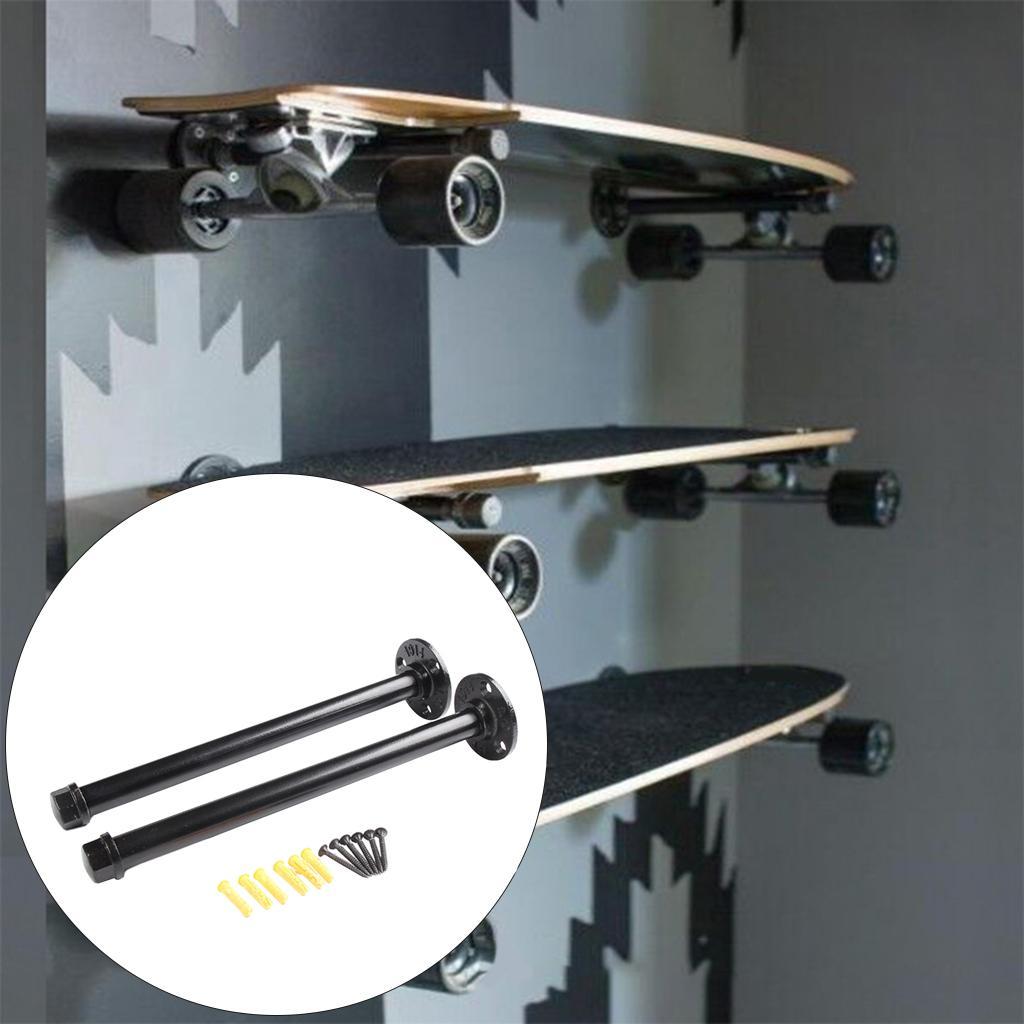 Longboard Skateboard Wall Mount Rack Deck Cruiser Holder Display Brackets