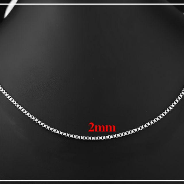 Dây chuyền nữ inox kiểu hộp vuông nối cực xinh
