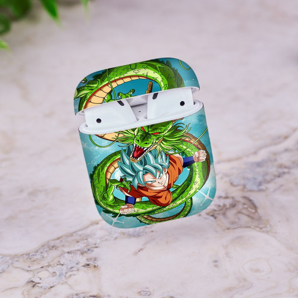 Miếng dán skin chống bẩn cho tai nghe AirPods in hình Songoku Dragon Ball - 7vnr019 (bản không dây 1 và 2