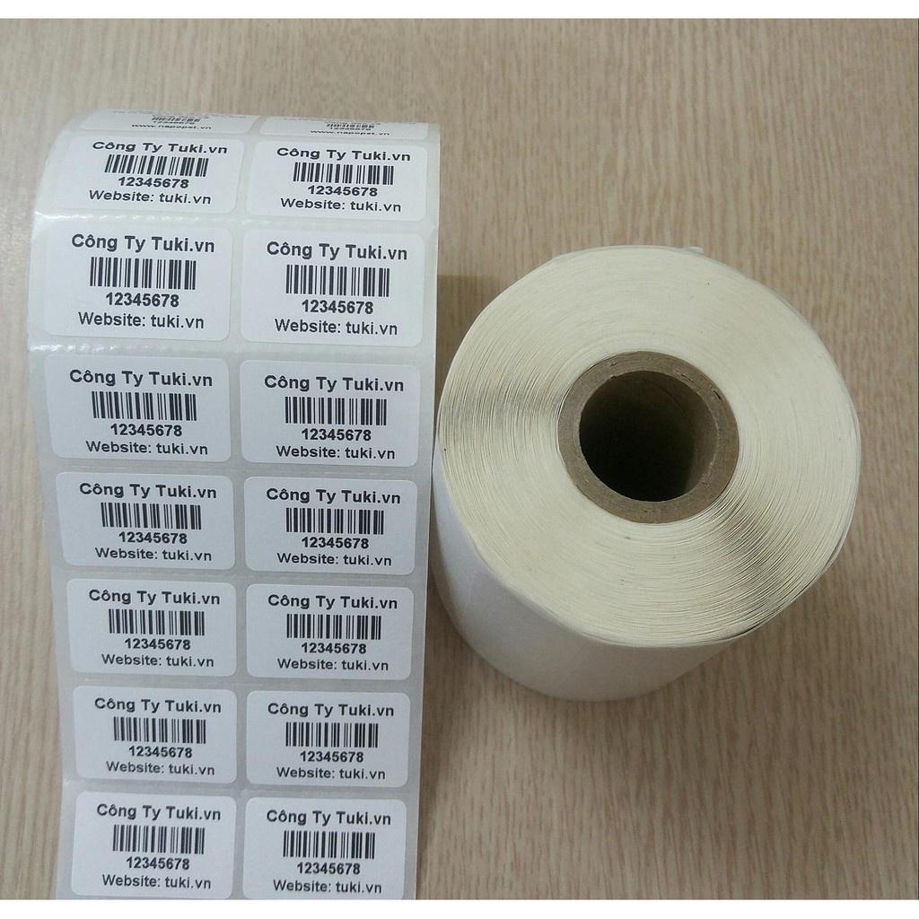 Giấy in tem, decal nhiệt 2 hàng tem , Giấy in mã vạch 35x22mm, 70x22mm, 72x22mm