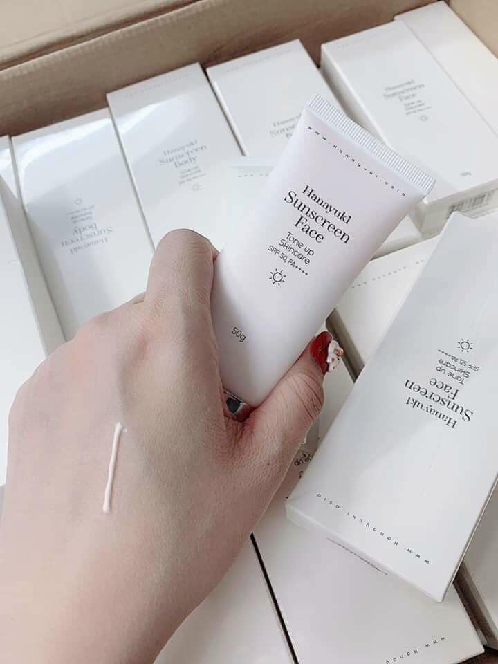 Kem Chống Nắng Hanayuki Face Nâng Tông Dưỡng Trắng SPF 50+/PA++++