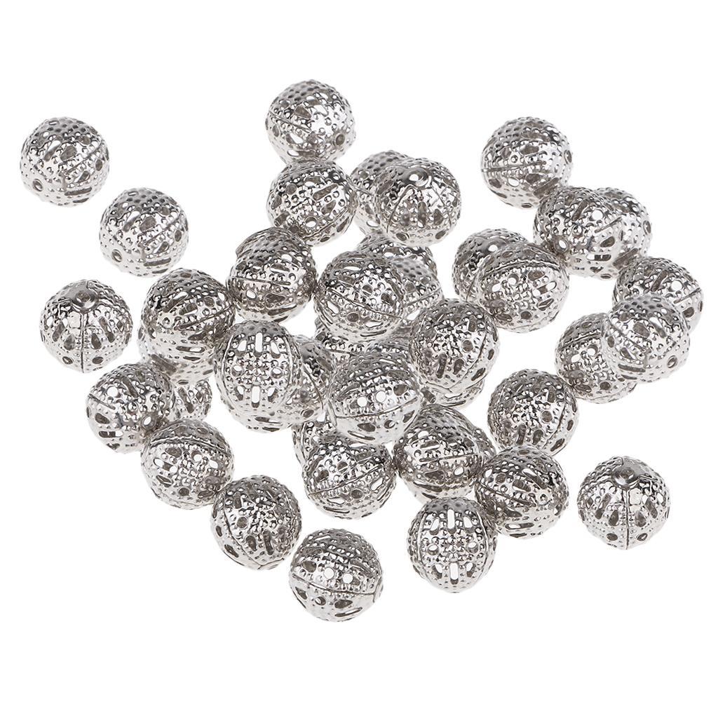 2x 100 Pieces 8mm Round Metal Beads Spacer Beads Beads Jewelry DIY Crafts