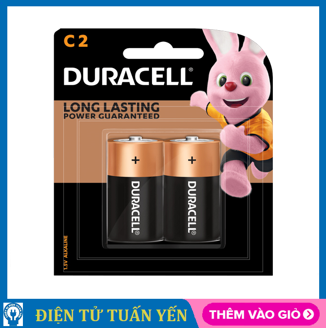 Pin trung C Duracell MN1400-LR14 Alkaline Last Longer - Vỉ 2 viên