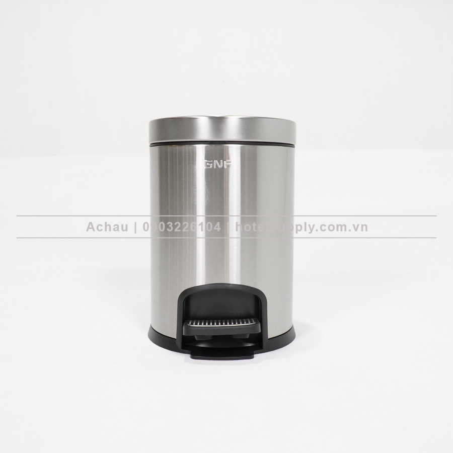 THÙNG RÁC TRÒN INOX GNF ĐẠP CHÂN, NẮP MỞ ÊM, DUNG TÍCH 5L, 8L, 12L, 30L, NHIỀU MÀU