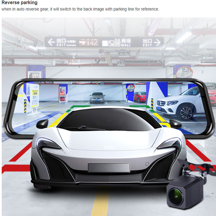 Camera hành trình gương cao cấp Phisung H58 tích hợp 4G, Wifi, GPS, 10 inch, android 5.1 OS, Bluetooth 4.0, ADAS, WDR, USB 2.0, Chíp MTK6735 + CPU Lõi tứ A53+ 1.3Ghz + Rom 16G + RAM 1GB