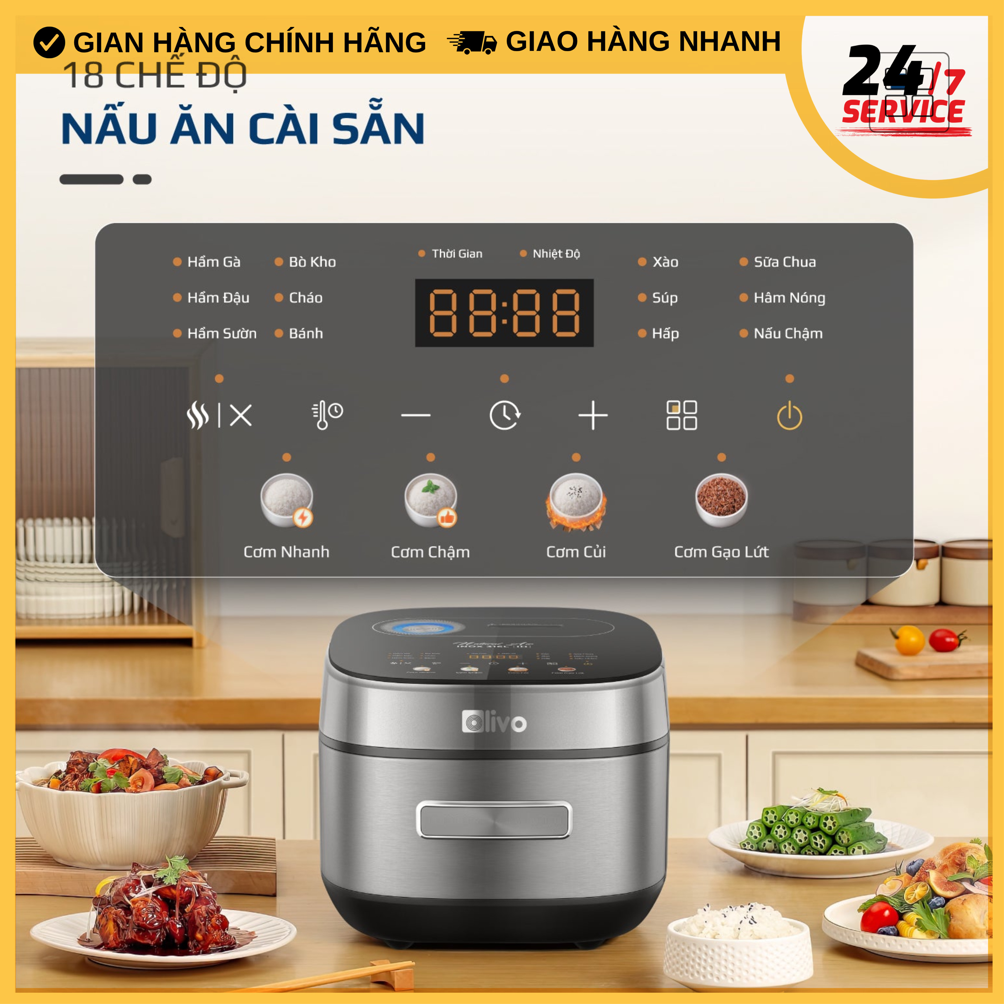 Nồi Cơm Điện Cao Tần OLIVO RC900IH – Lòng Nồi INOX 316L Cao Cấp- Hàng Chính Hãng