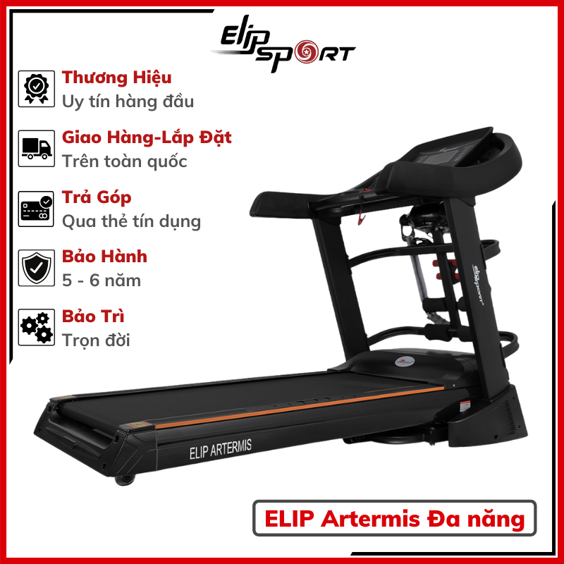 Máy Chạy Bộ ELIP Artermis Đa Năng - Động cơ 4.0HP, Thảm Chạy Rộng