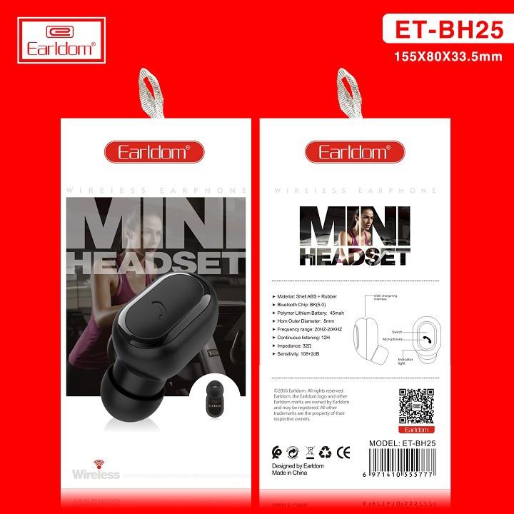 Tai Nghe 1 Tai Earldom Bluetooth Cộng Nghệ 5.0 Hàng Chính Hãng