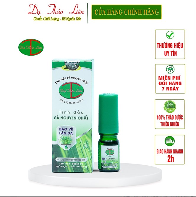 Tinh dầu Sả Chanh Dạ Thảo Liên 20ml - 100% Thảo Dược Thiên Nhiên