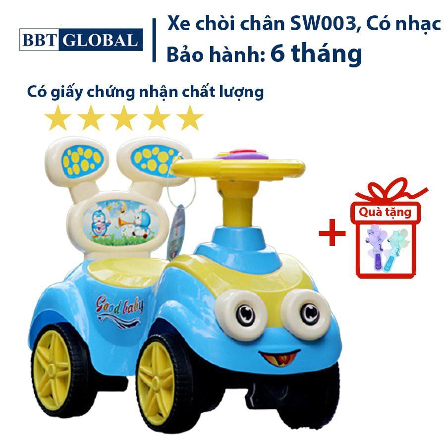 Xe chòi chân cho bé 2 tuổi BBT Global Sw003, xe chòi chân có nhạc Kiểu dáng Minion, có tiếng anh, bảo hành 3 tháng