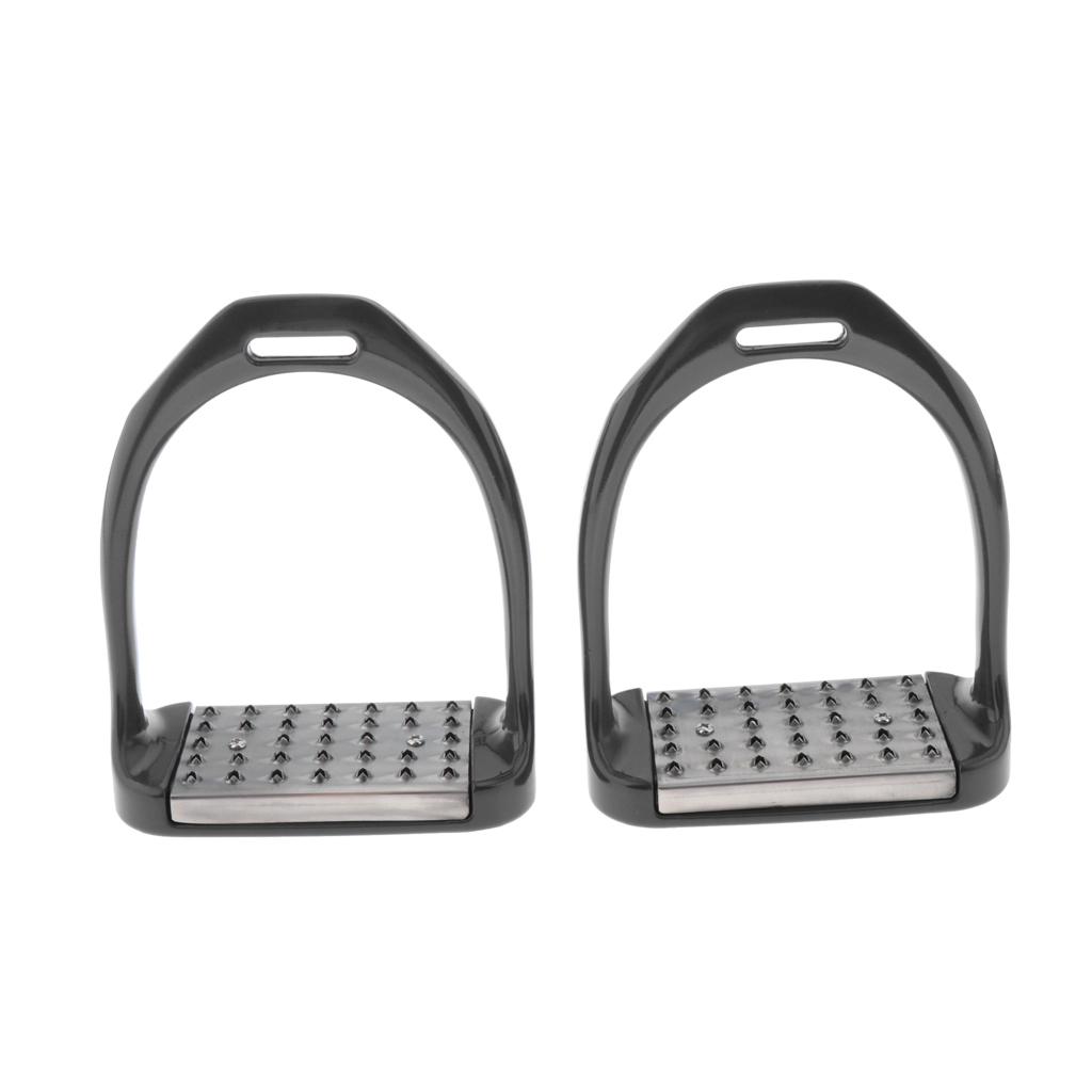 1 Pair Stainless Steel Horse Riding Stirrups Safety Treads Anti-Slip