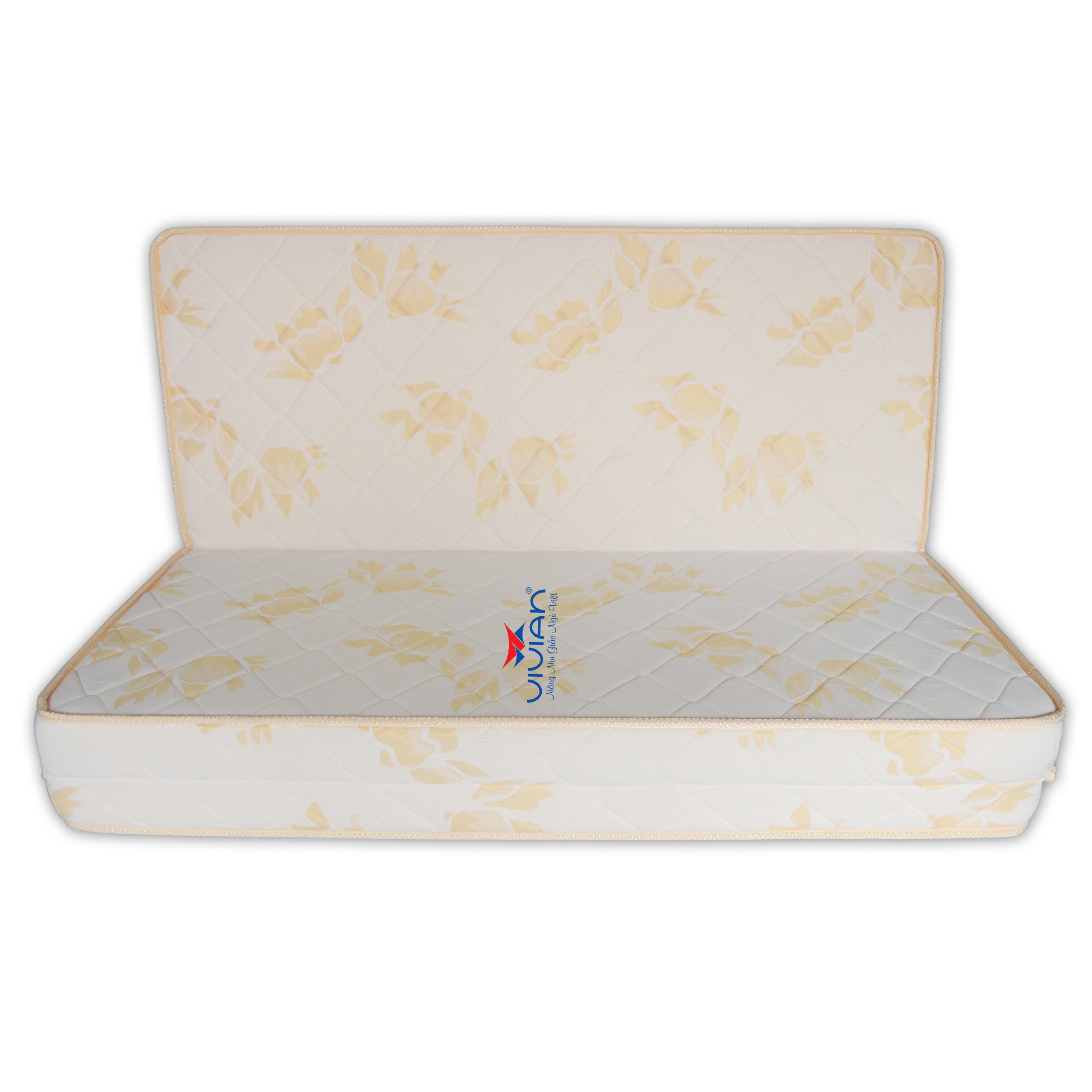 Nệm Bông Ép Happy Gấp 3 Vivian - Vải Gấm DanMask Cao Cấp Có Chần